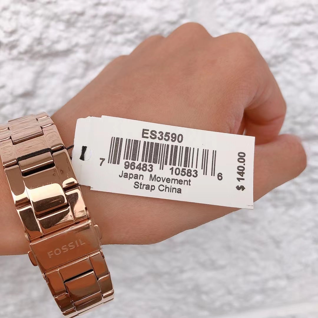 Fossil ES3590 Stella Multifunction Rose-Tone Stainless Steel Watch Fossil ES3590 Stella Multifunction Rose-Tone Stainless Steel Watch